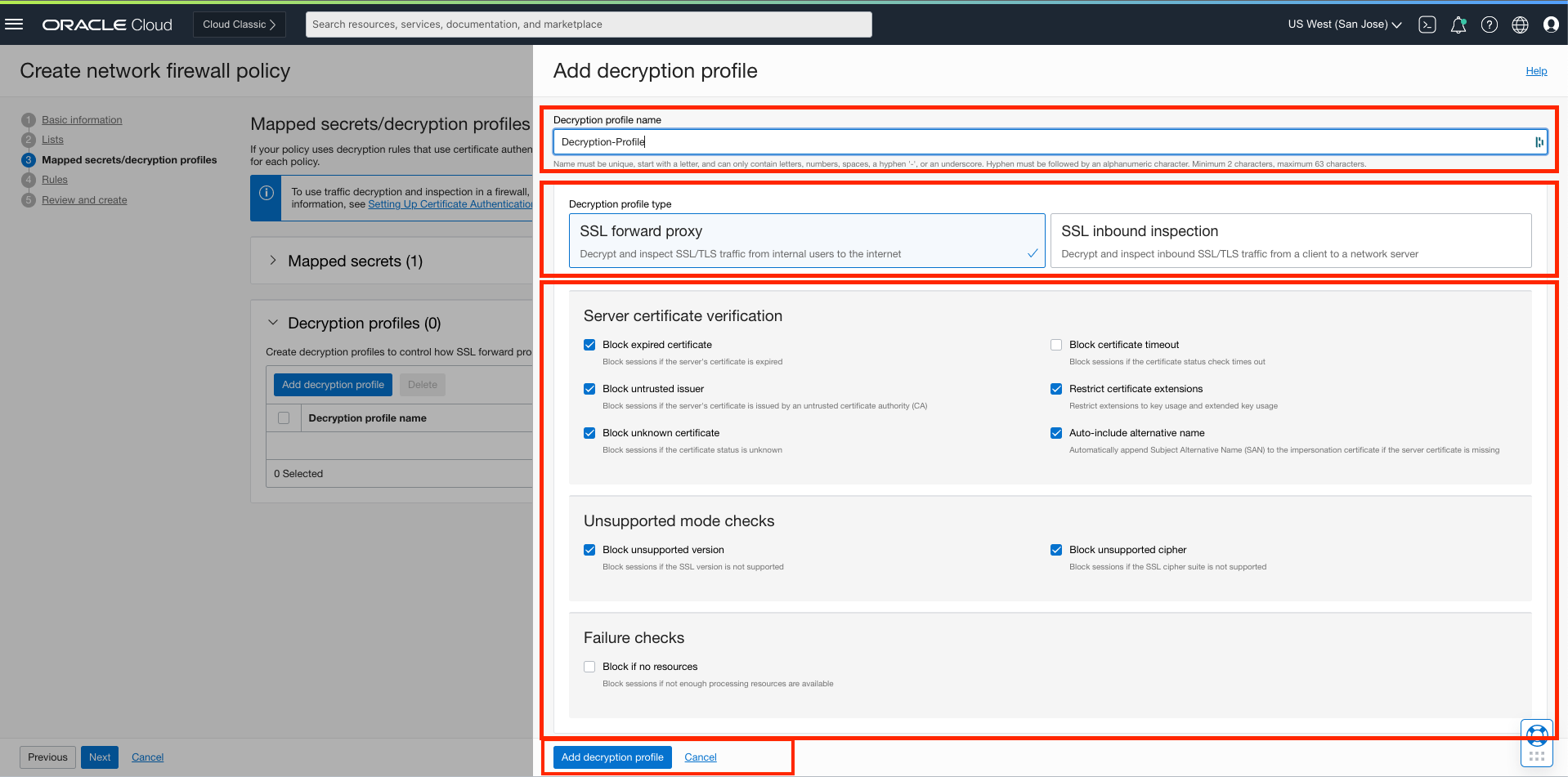 add decryption profile