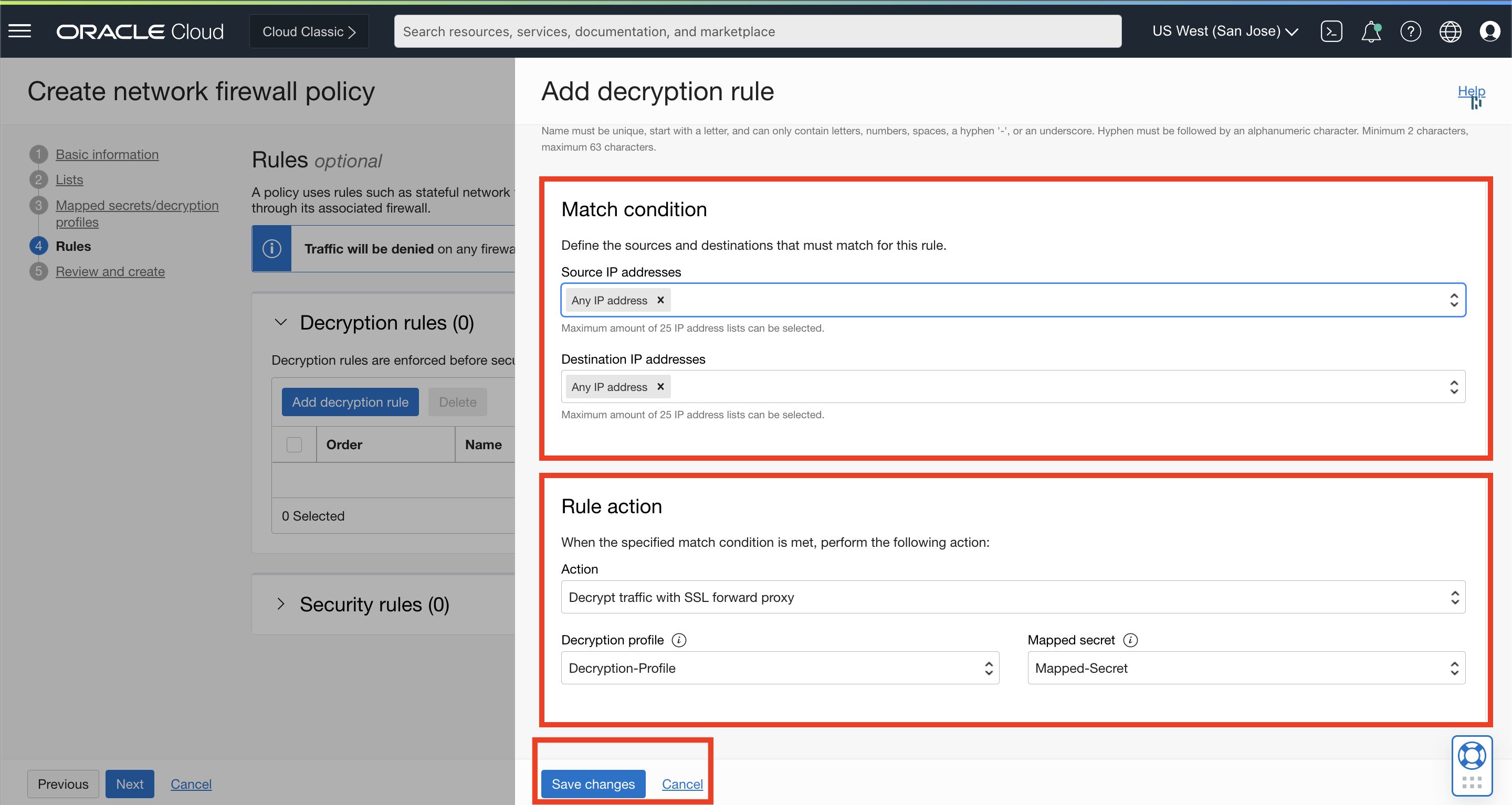 add decryption security rule