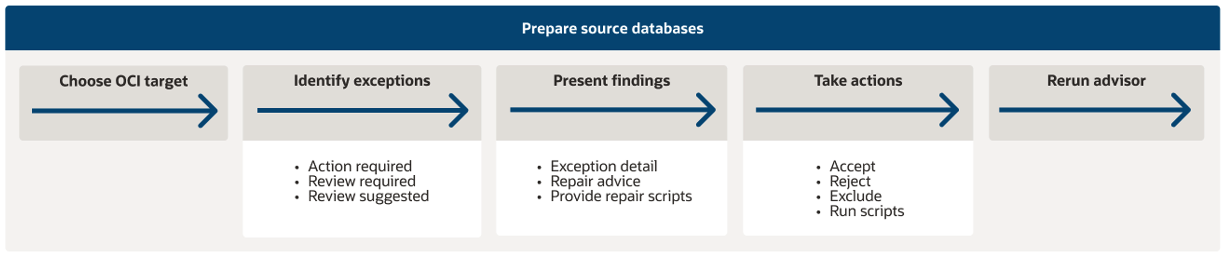 The five step Cloud Premigration Advisor Tool (CPAT) process.
