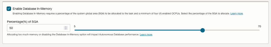 Configuring Database In-Memory on Autonomous Database Dedication