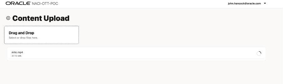 Content upload options in the admin app.