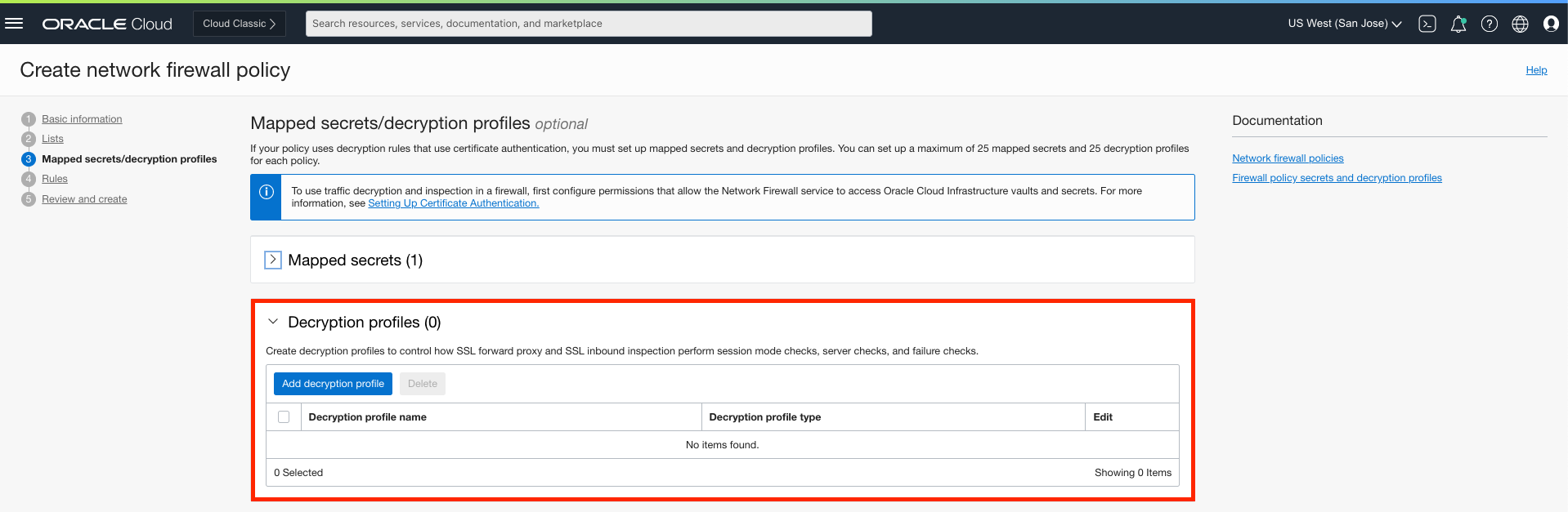 create decryption profile