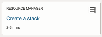 A screenshot of the Create a stack option in the Oracle Cloud Console.