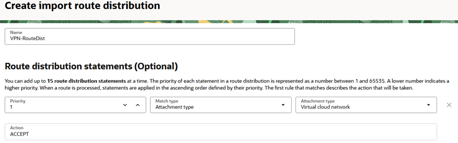 Route Distribution Statements