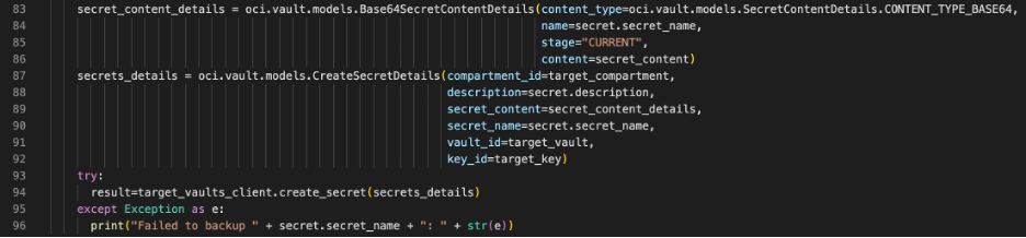 A screenshot of the created secret details.