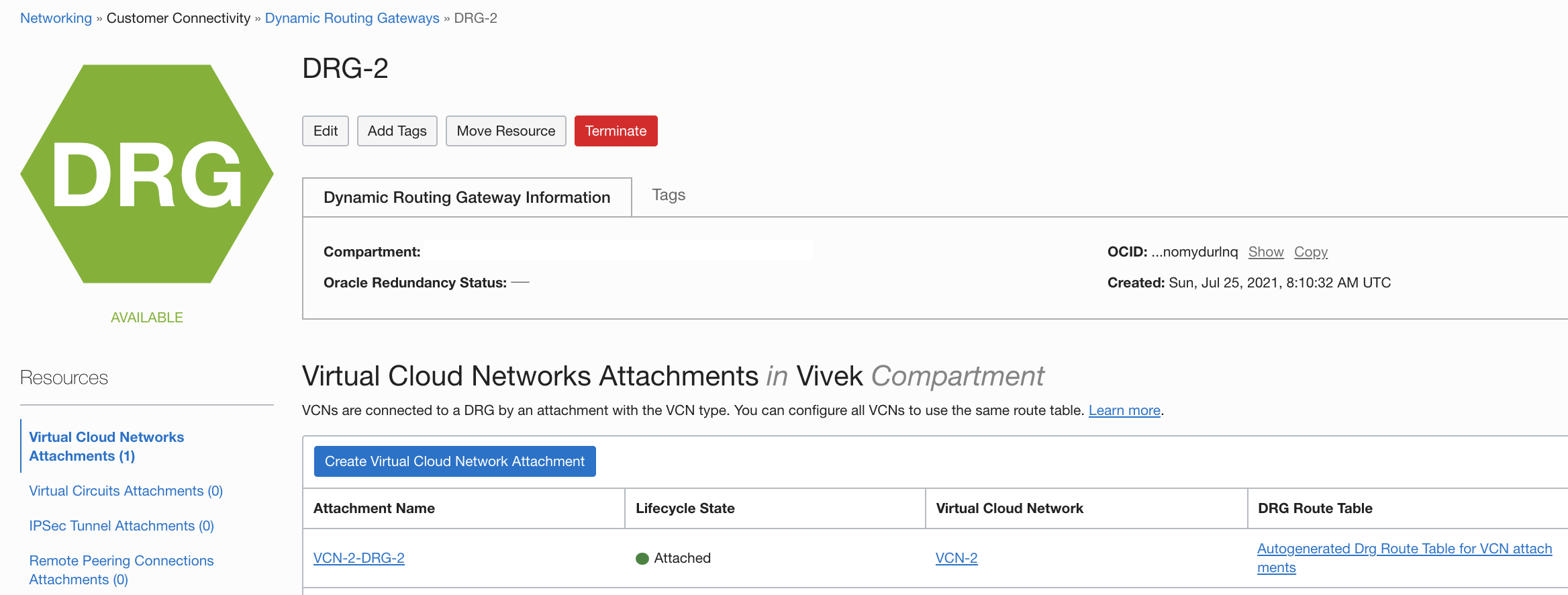 A screenshot for the details of the example DRG for the second region, DRG-2.