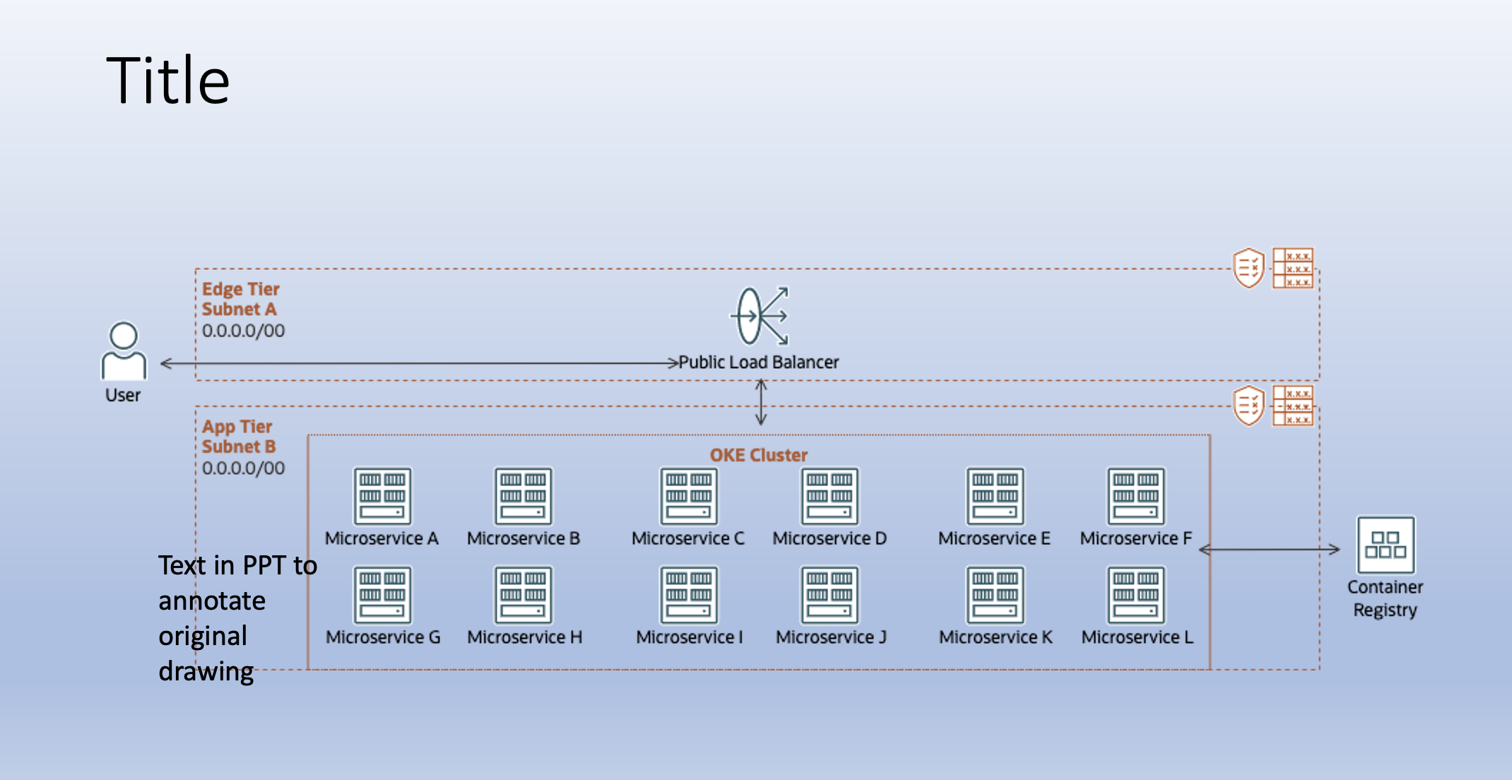 A graphic depicting an example PowerPoint slide using an image with a transparent background.