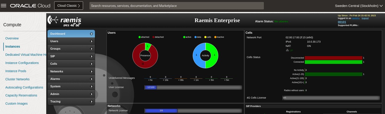 Druid Software's Raemis 5G Core Running in OCI