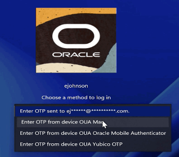 Logging in with Oracle Universal Authenticator.