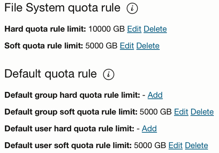 Enabling fie system level quota rule