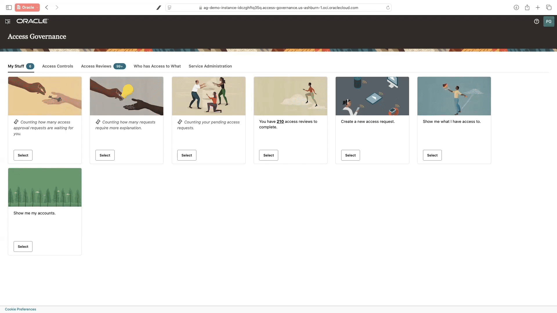 Animation for Oracle Access Governance automatically triggers access reviews and updates permissions based on change events like new employee onboarding (Joiner), job changes (Mover), and employee off-boarding (Leaver) 