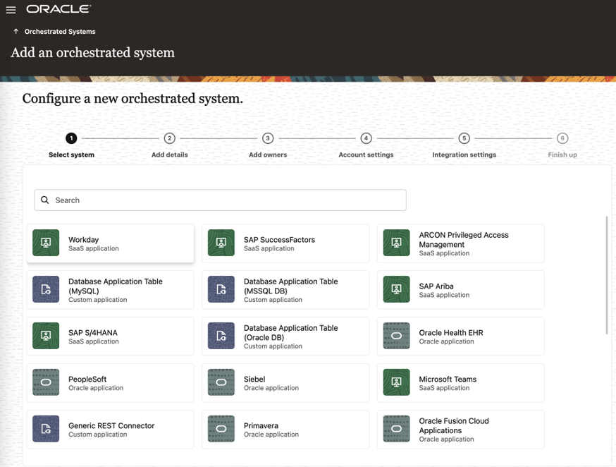 Workday, SAP Success Factors, and ARCON PAM integrated with Access Governance.