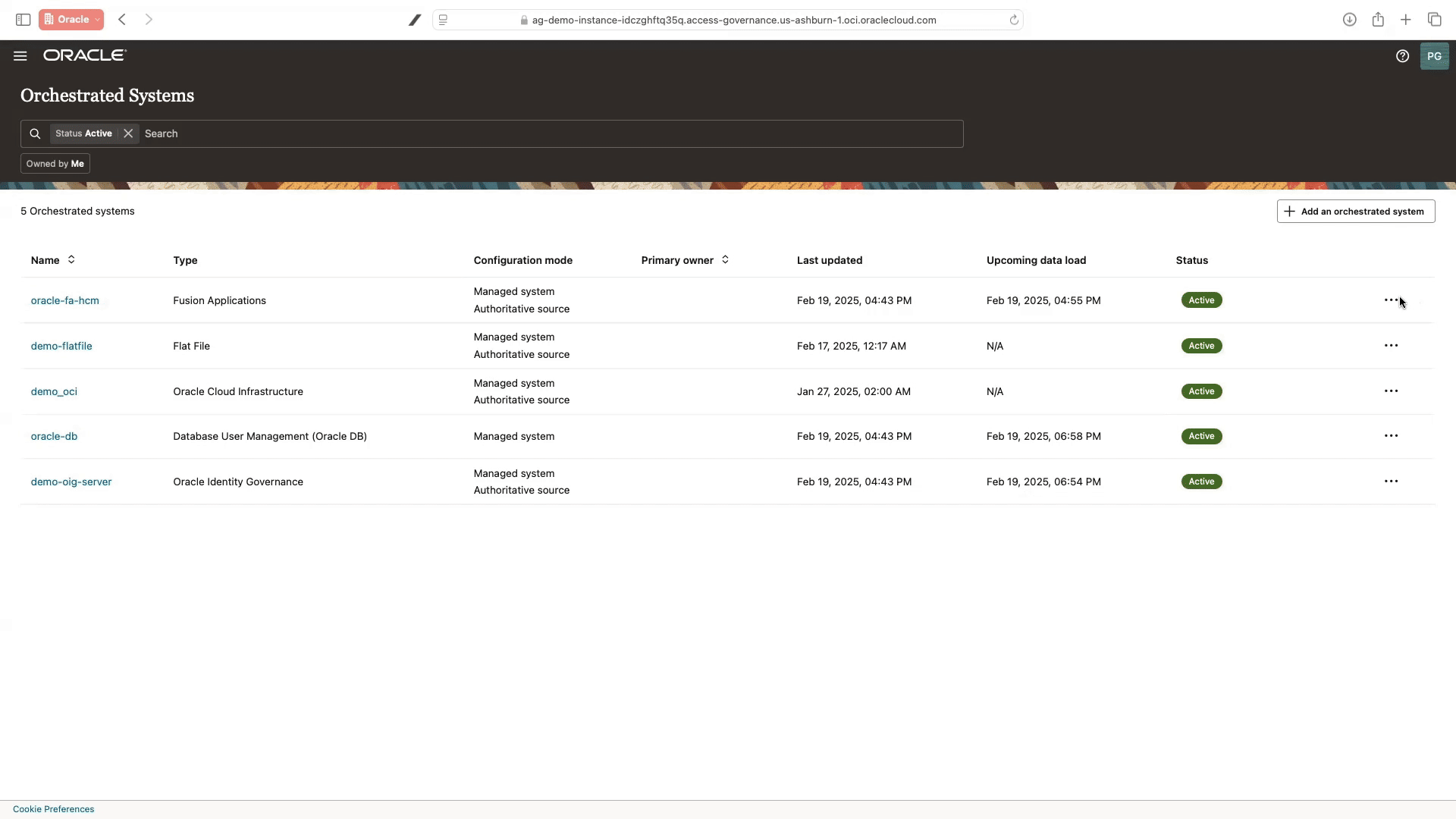Animation for the native integration for Oracle Fusion Cloud Risk Management and Oracle Access Governance