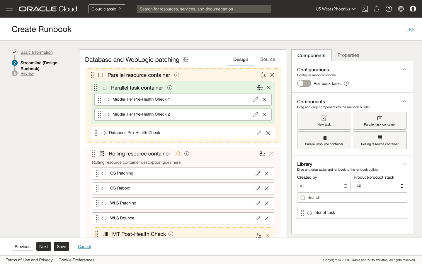 Custom runbook builder