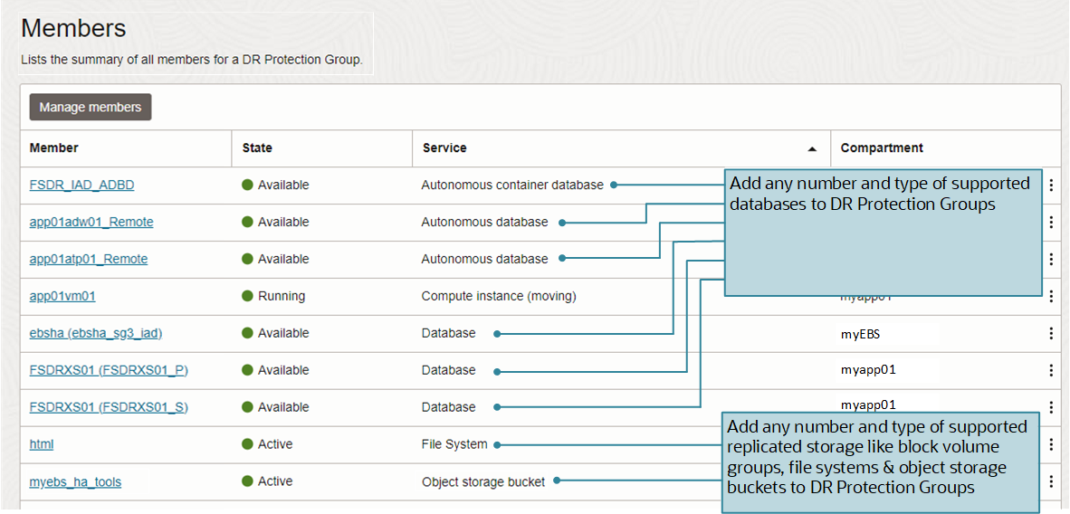 Screenshot 3: DR Protection Group members