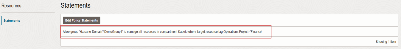 Figure 1 - IAM policy with tag-based access