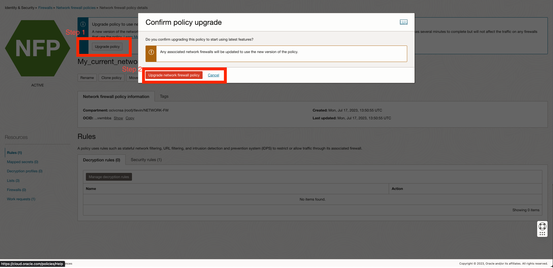 Figure 3: Policy Upgrade