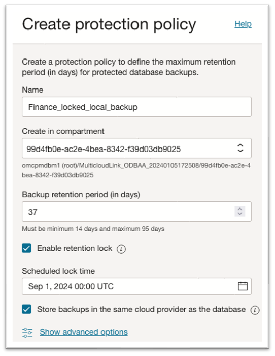Creating a protection policy