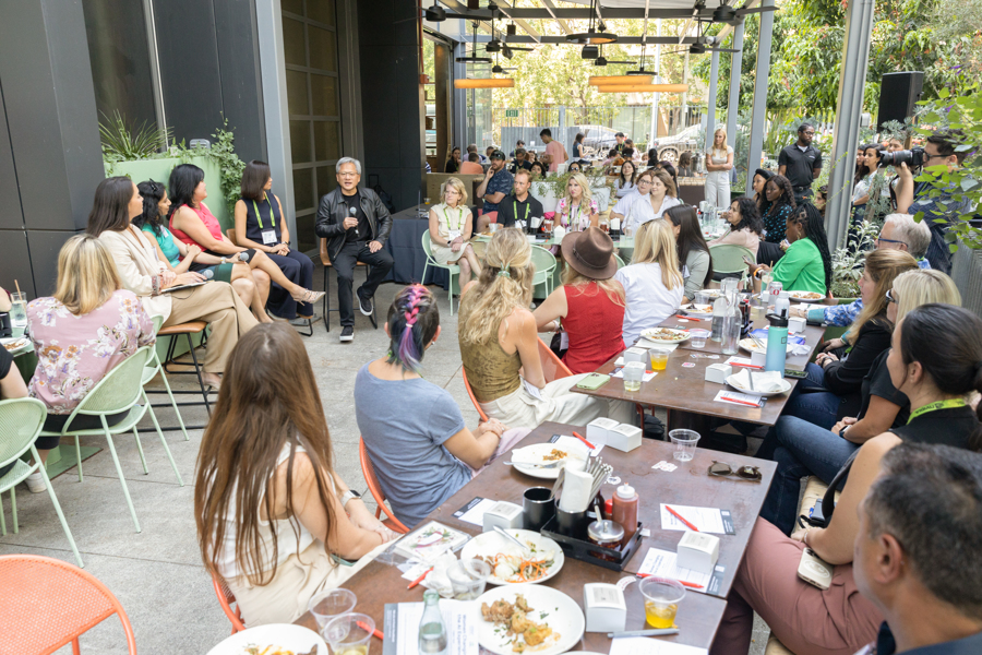 Jensen Huang, NVIDIA founder and CEO sharing closing remarks during the SIGGRAPH Conference in August