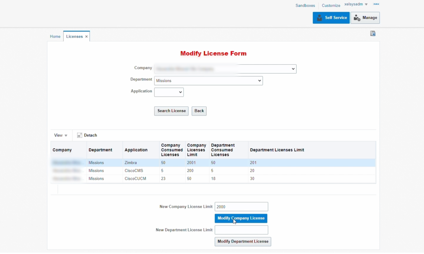 Modify license form.