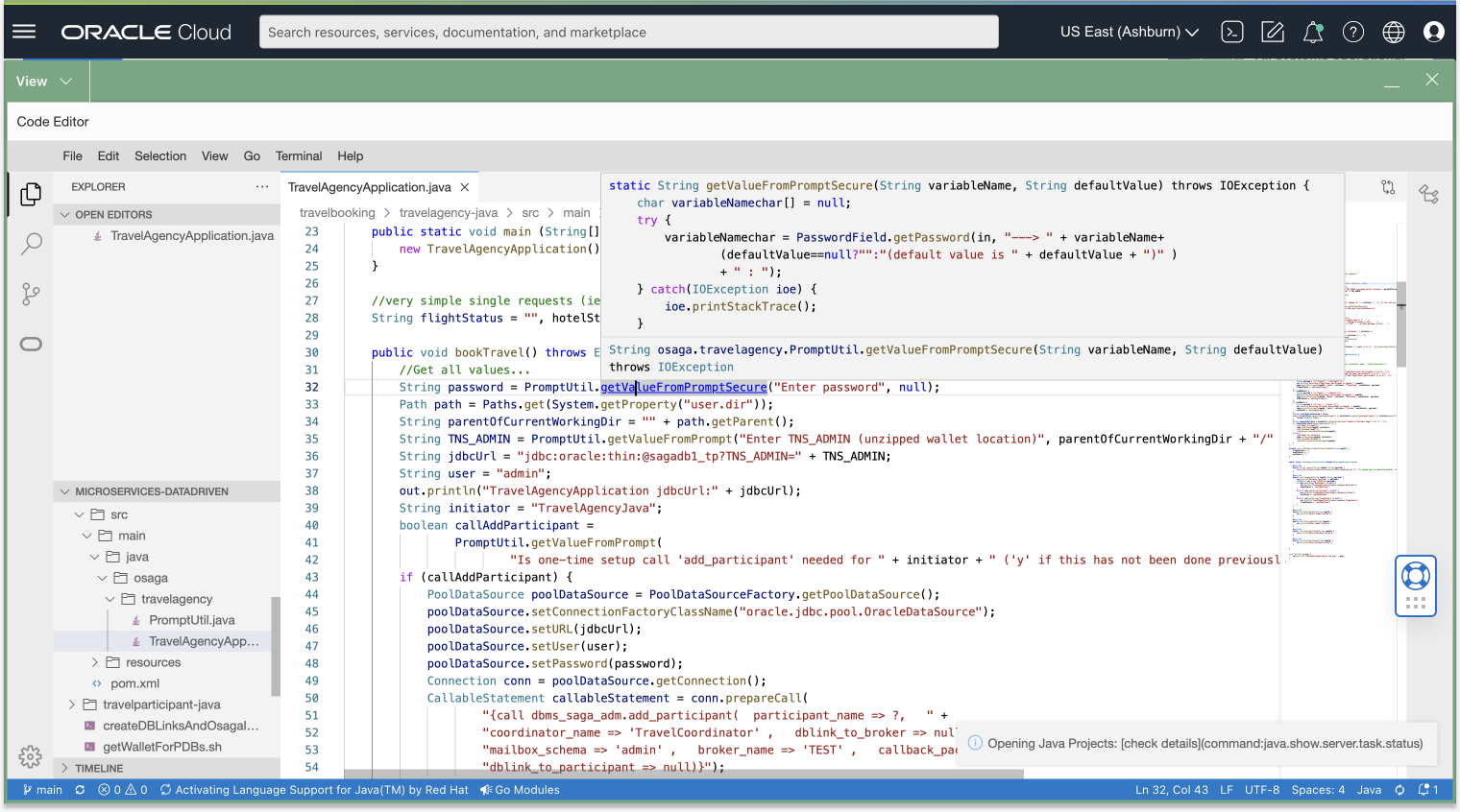 A screenshot of rich language in Code Editor.