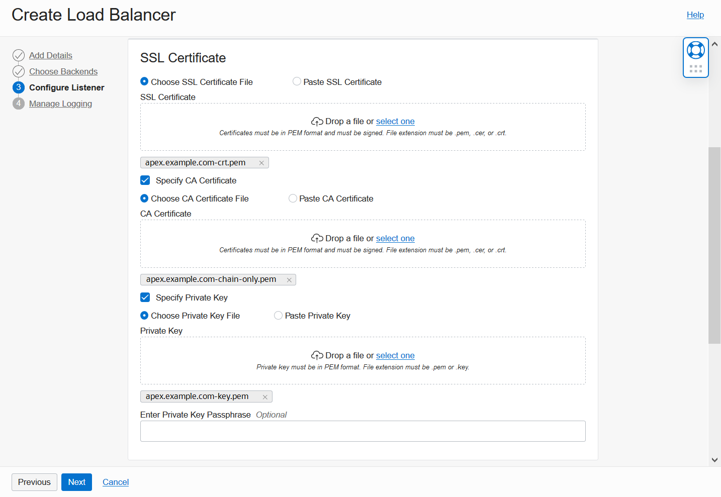 Load Balancer creation wizard screen 8