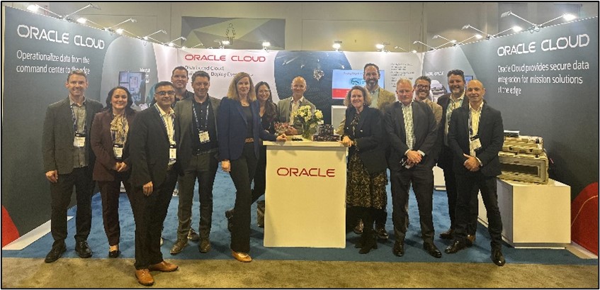 Oracle representatives at the Oracle Booth during NATO Edge 2024