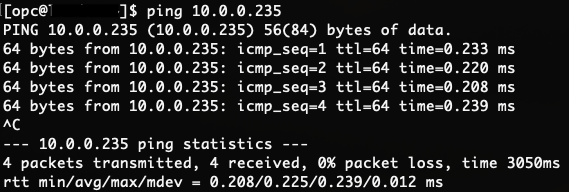 A screenshot of a normal ping.