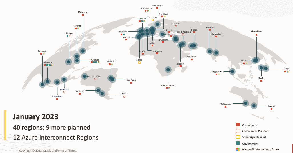 A graphic depicting the OCI regions across the globe.