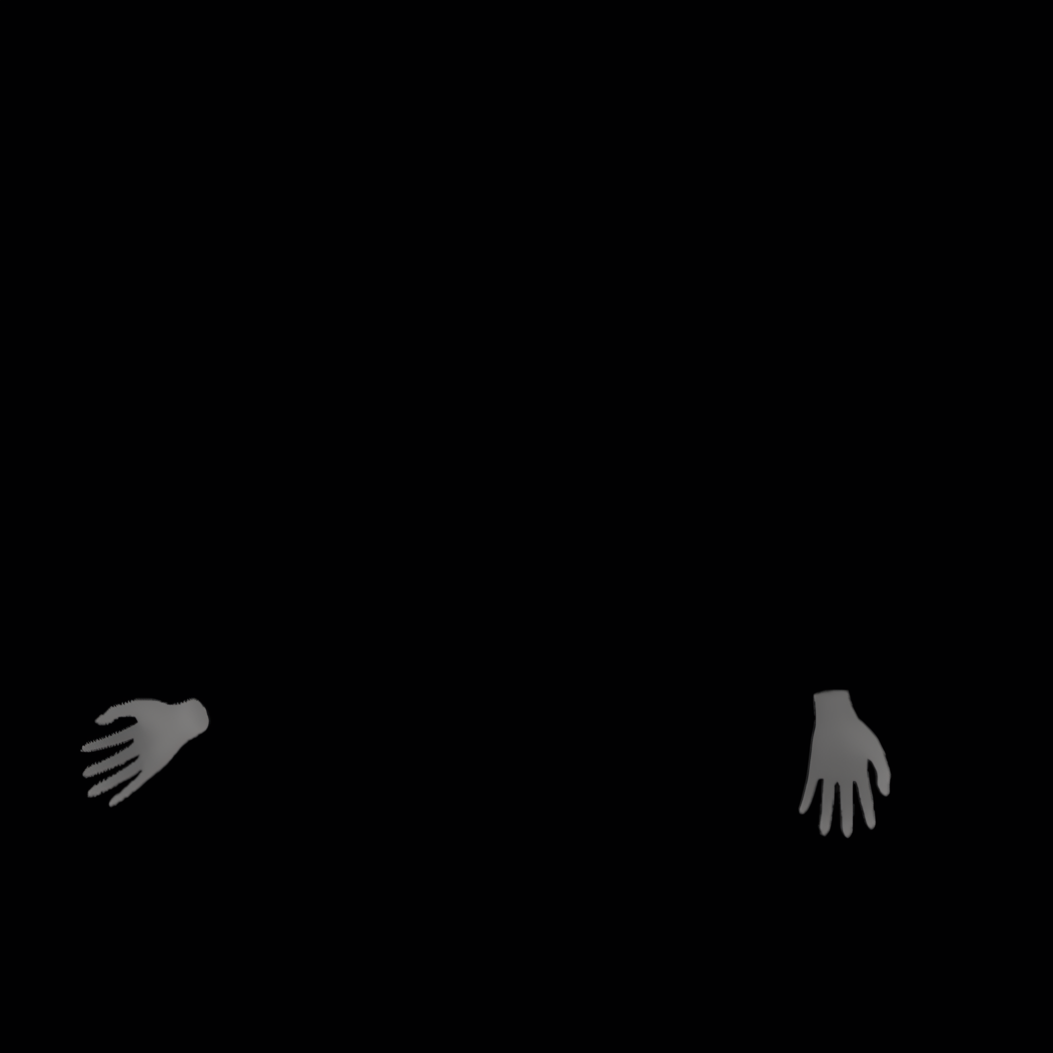 An image depicting simple hands on a black background.