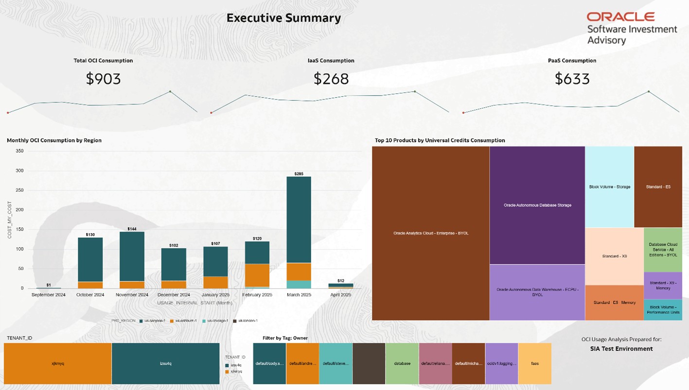 executive summary dashboard
