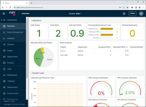 Run:ai user interface