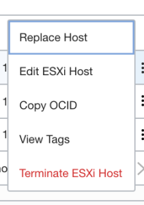 A screenshot of a menu with the option for Replace Host highlighted.