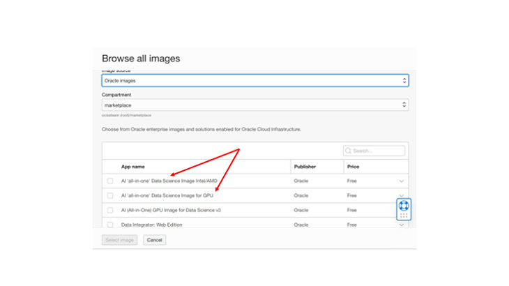 A screenshot of the image in the Oracle Cloud Console.