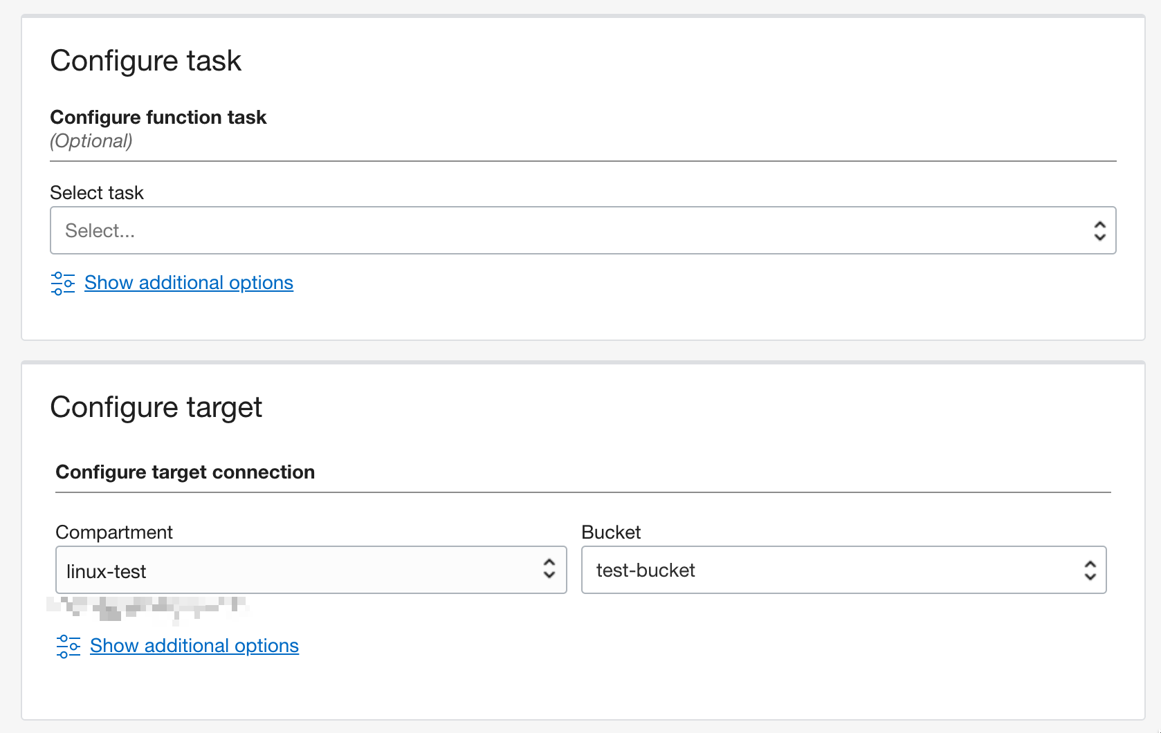 A screenshot of the filled in Configure Task screen.