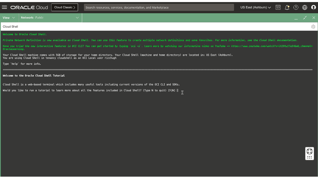 A gif of a Cloud Shell terminal showing an overview of the tutorial topics.