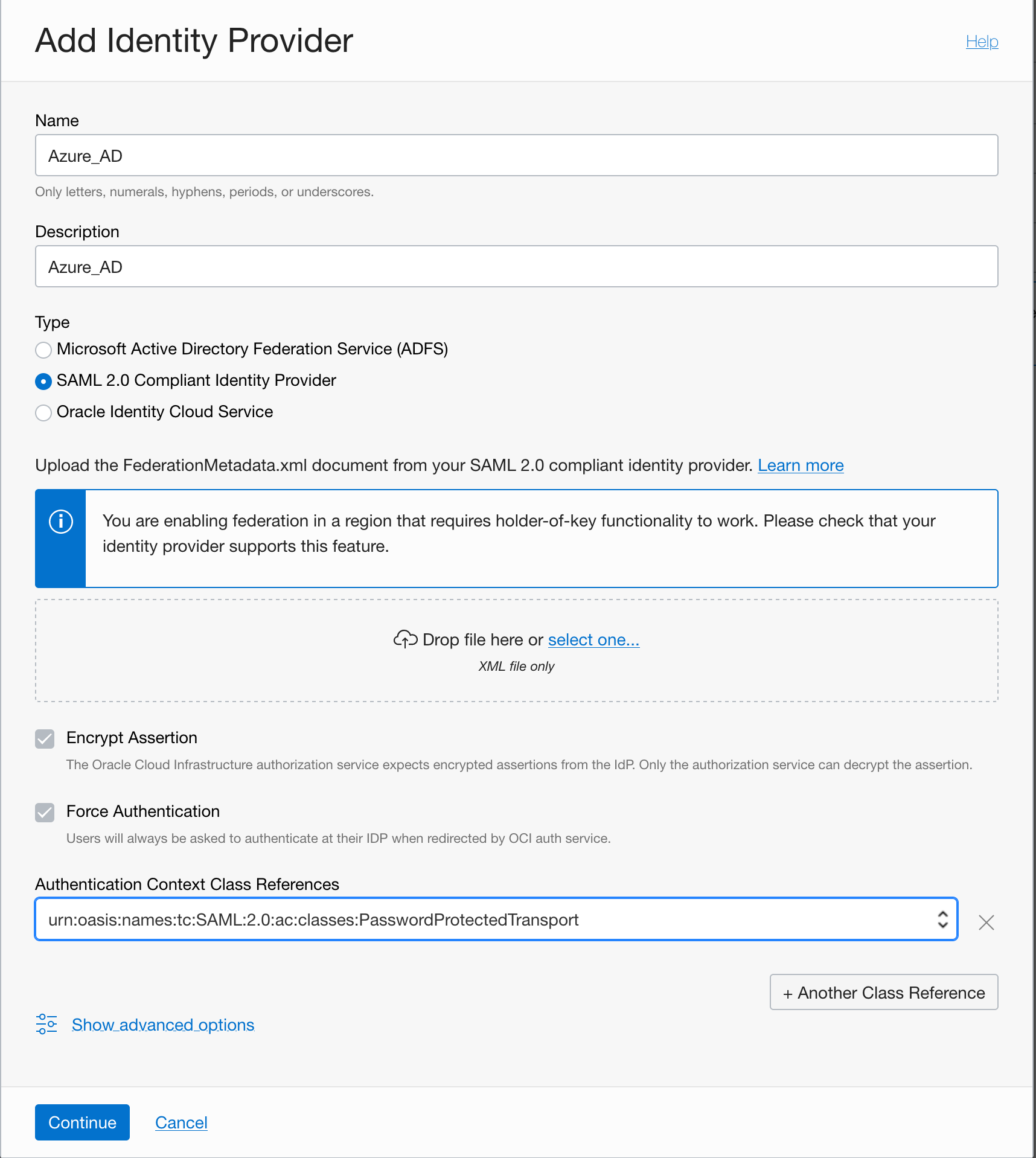 Figure 3: Add Identity Provider