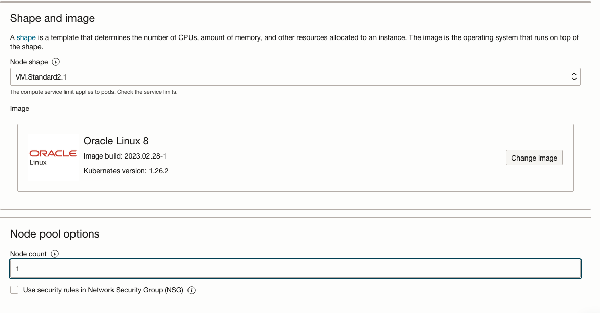 A screenshot of the Shape and Image section with the node count set to 1.