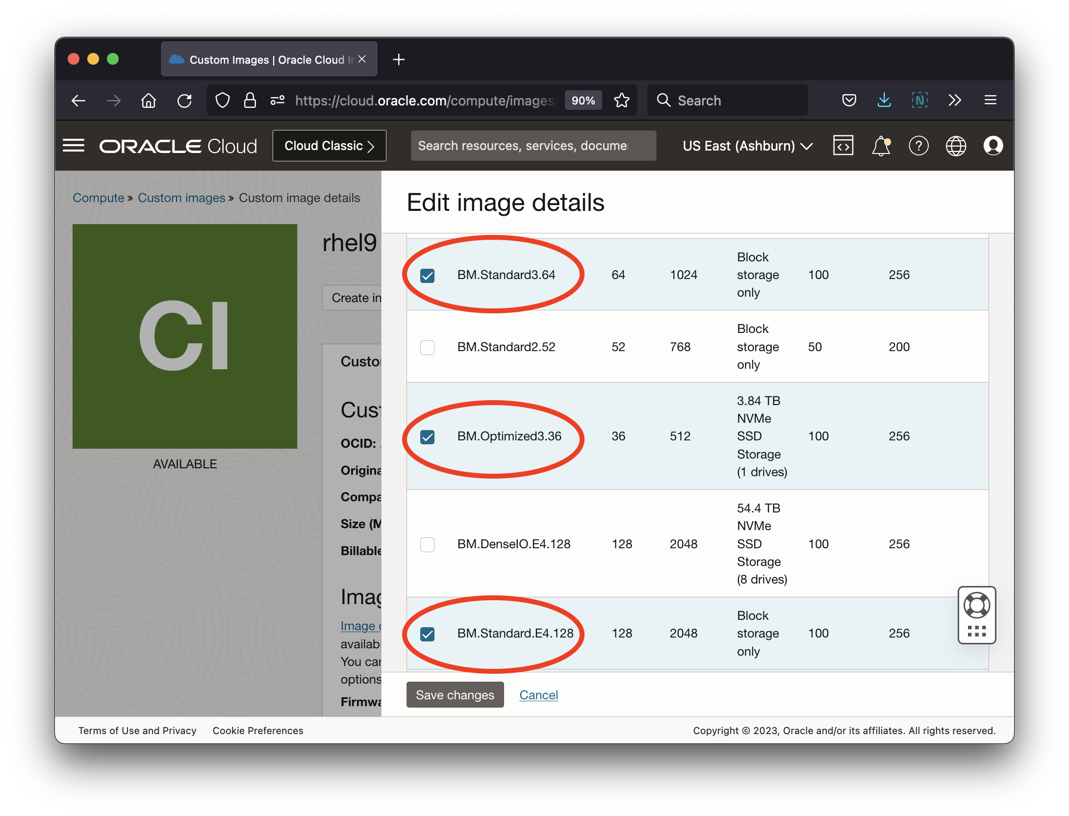 A screenshot of the Edit image details window.