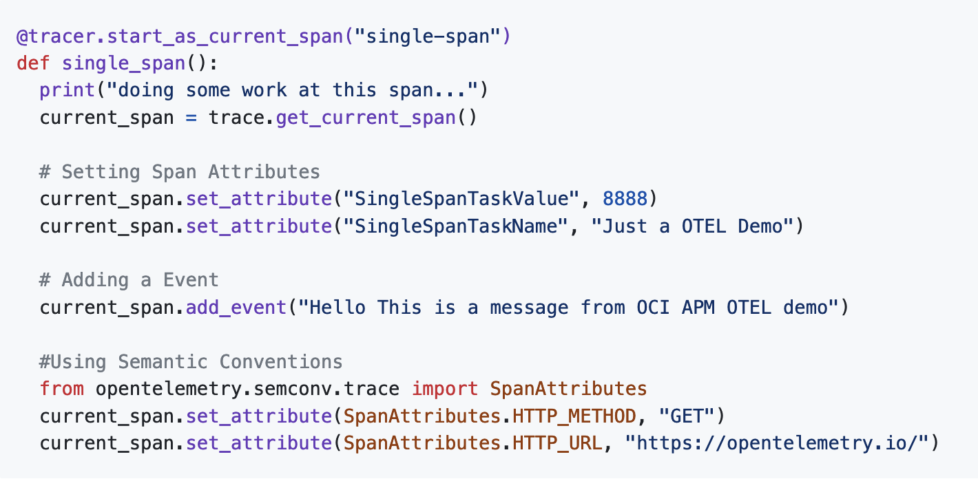 A screenshot of the code output for the command.