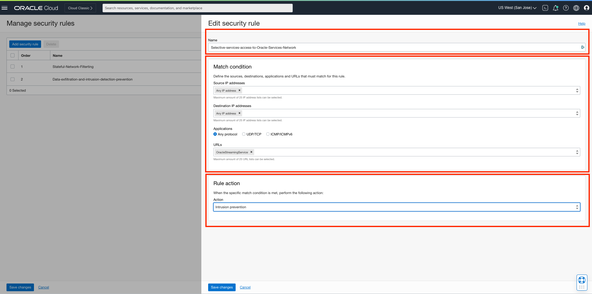 select svc access policy