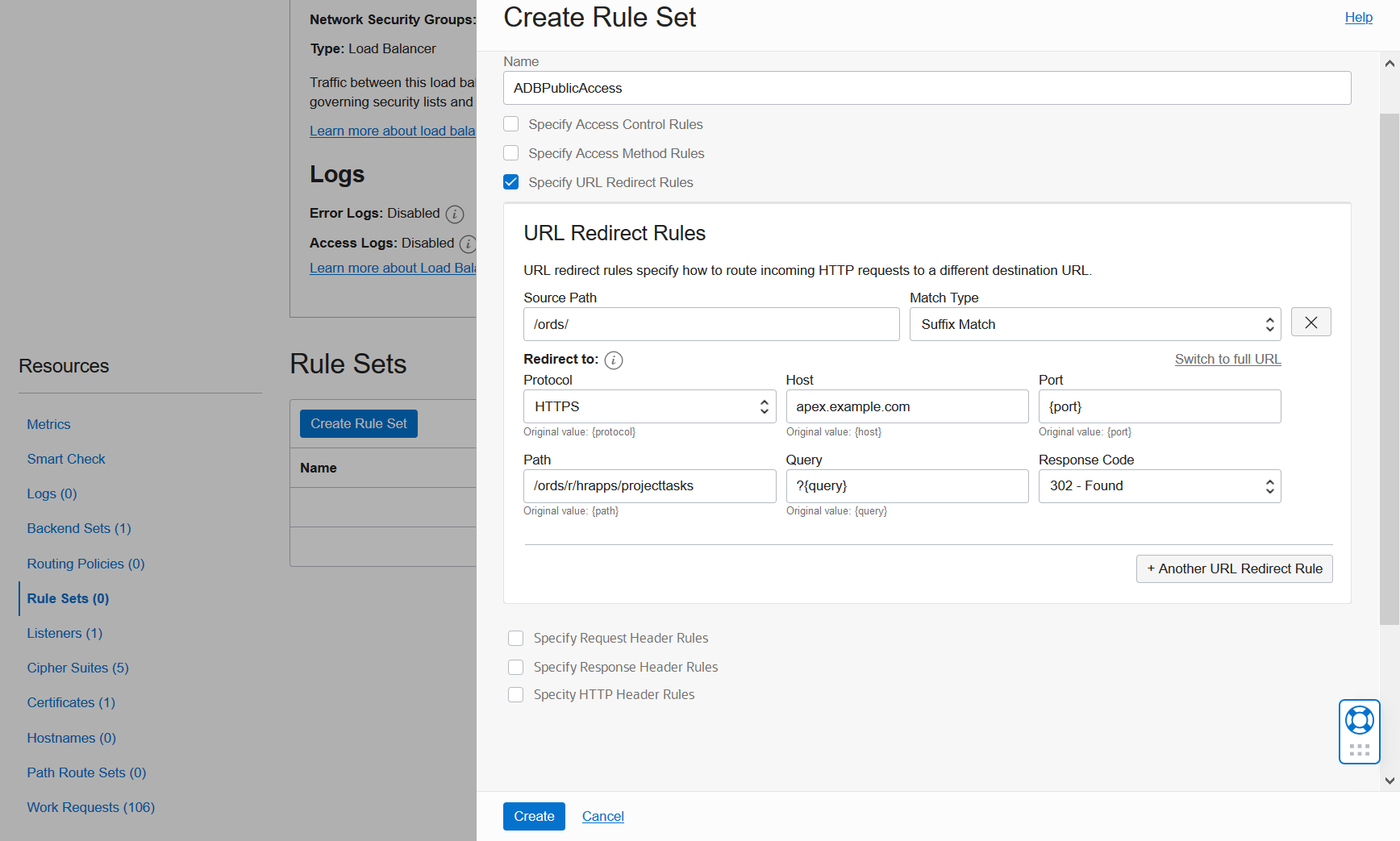 Create Rule Set Dialog