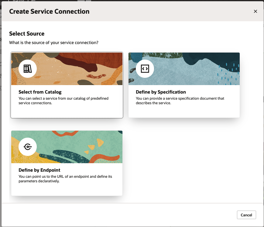 A screenshot of the Create Service Connection screen in the Console.