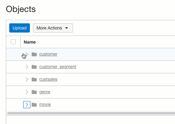 object store file listing