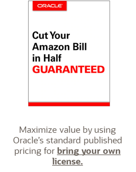 A graphic depicting Oracle's Amazon guarantee.