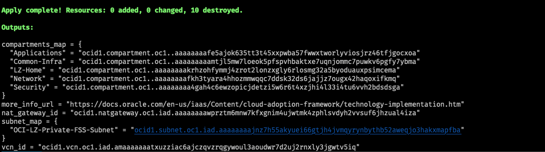 A screenshot of the code output for a successful deployment of the expansion.