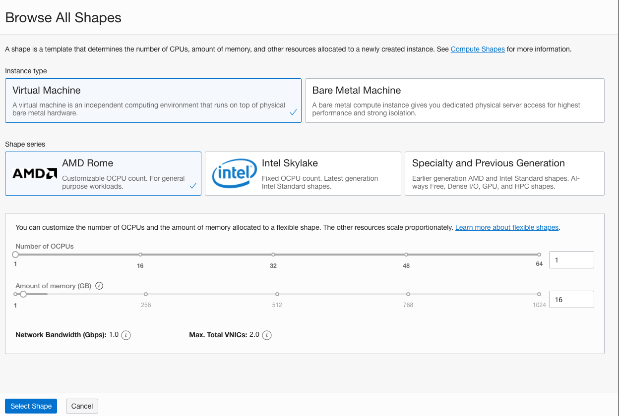 A screenshot of the Browse All Shapes screen in the Console.