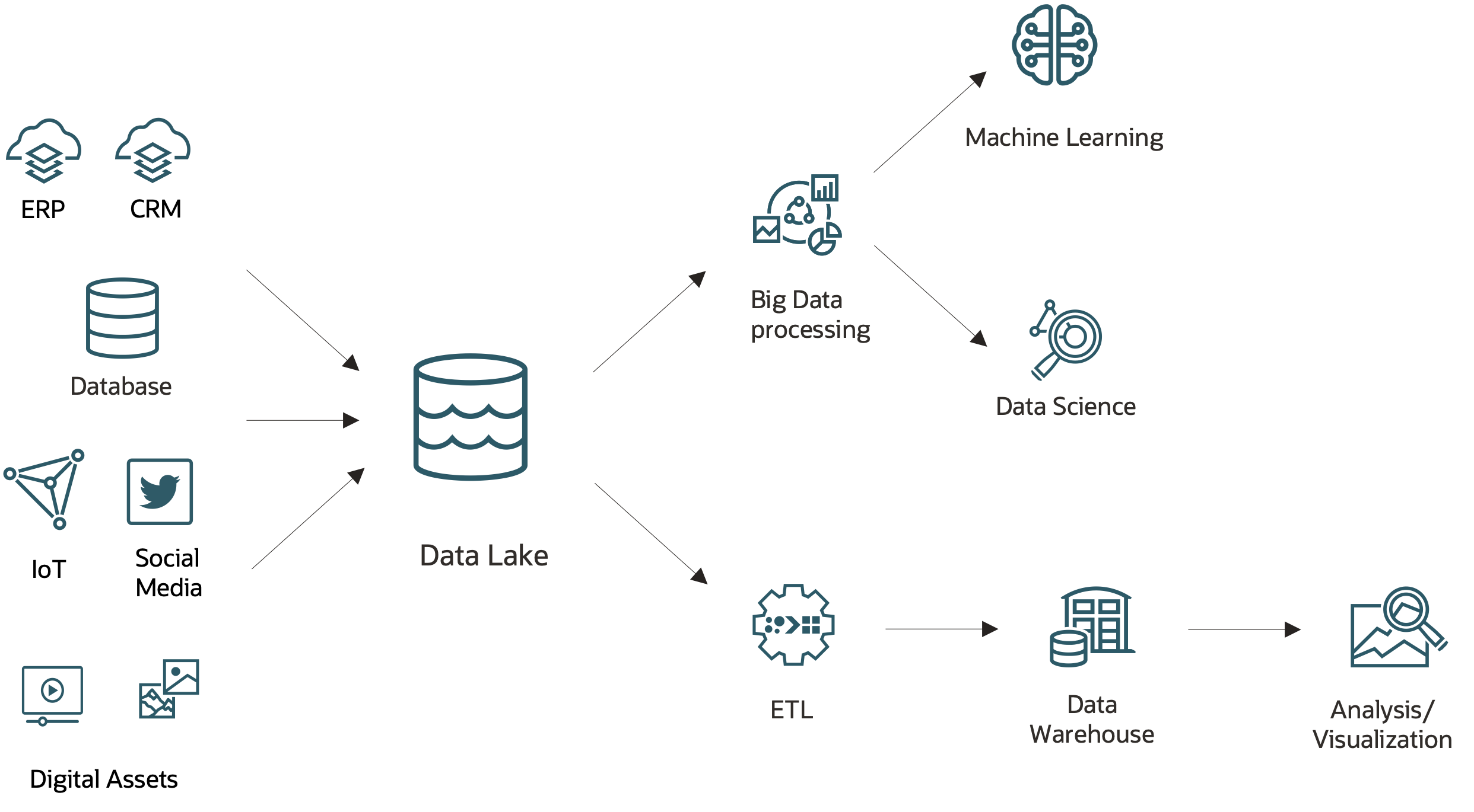 A graphic depicting the data lake model.