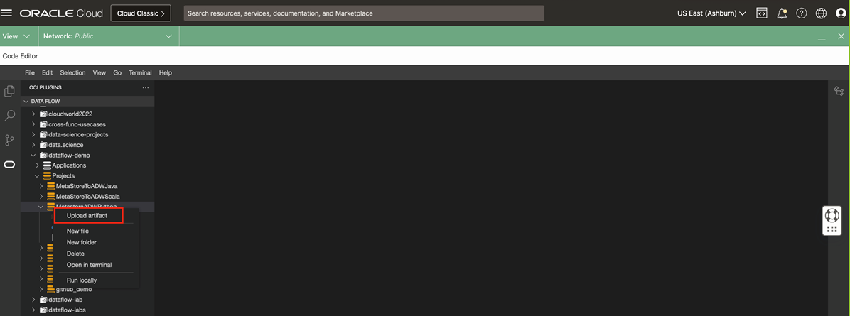 A screenshot with "upload artifact" outlined in red.