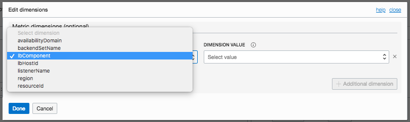 Filtering based on metrics dimensions
